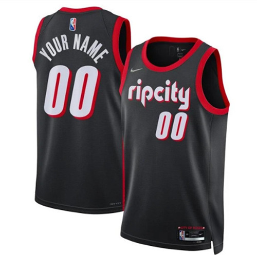 Men's Portland Trail Blazers Active Player Custom 2021/22 Black City Edition 75th Anniversary Stitched Basketball Jersey